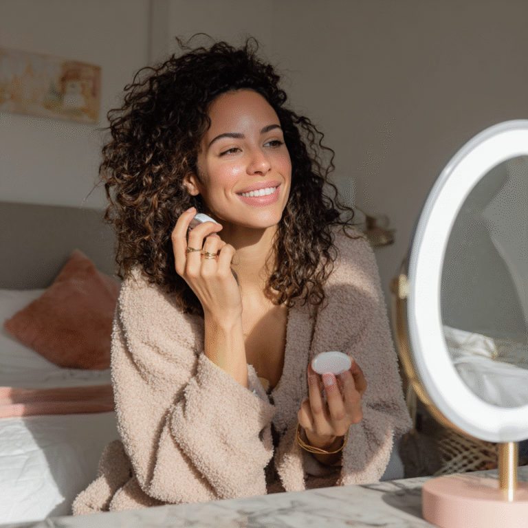 woman with Dollar Store Beauty Gadgets